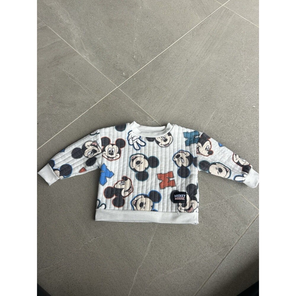 Disney Baby Mickey Mouse Friends 18m Patterned LS Sweater 18 M Quilted